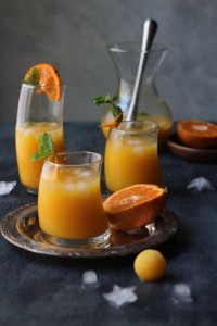 Mango-Orange Fizz with Mint-Cardamom and Lemon