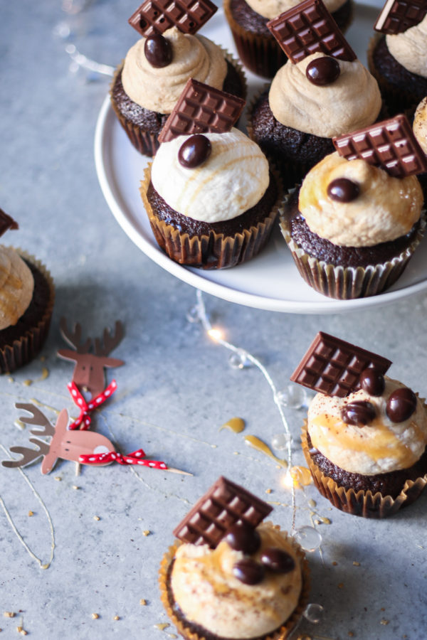 Coffee Chocolate Cupcake With Caramel Mascarpone Cream