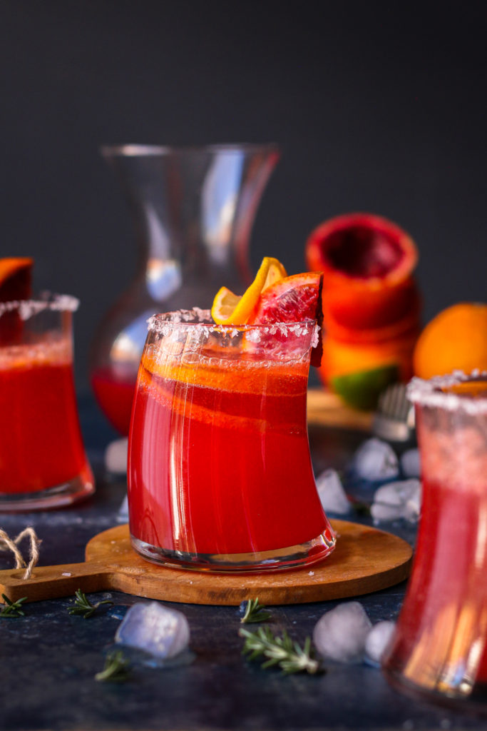 Blood Orange Fizz with bitters and lemon-lime.