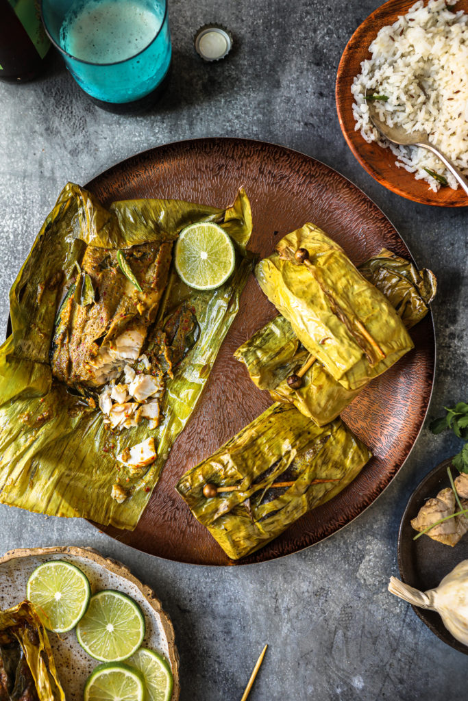 Indian Spicy Fish Parcels - Mangalore Style Steamed Fish Masala